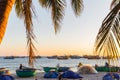 Vietnam village fishing boats ships sunset light