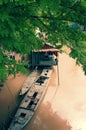 Vietnam village, house, branch of tree, boat Royalty Free Stock Photo