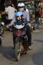 Vietnam Villages on motor bikes with young children