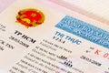 Vietnam visa in passport Royalty Free Stock Photo