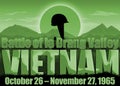 Vietnam War, battle la Drang Valley helmet on a gun. Royalty Free Stock Photo