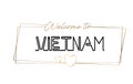 Vietnam Welcome to text Neon lettering typography. Word for logotype, badge, icon, postcard, logo, banner Vector Illustration