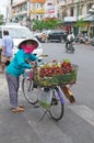 Vietnam woman selling Rambutan Royalty Free Stock Photo