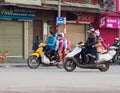 Vietnam, women on the motorbikes Royalty Free Stock Photo