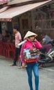 Vietnames street vendor in Ho Chi Minch City Royalty Free Stock Photo