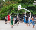 Vietnamese boys playing basketball