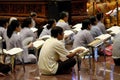 Vietnamese Buddhists read prayer