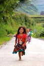 Vietnamese children running with joy Royalty Free Stock Photo