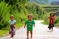 Vietnamese children running with joy Royalty Free Stock Photo