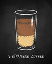 Vietnamese coffee chalk illustration.