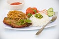 Vietnamese Cuisine - Grilled Pork Chop with Rice Royalty Free Stock Photo