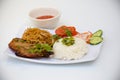 Vietnamese Cuisine - Grilled Pork Chop with Rice Royalty Free Stock Photo