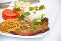 Vietnamese Cuisine - Grilled Pork Chop with Rice Royalty Free Stock Photo