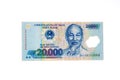 Vietnamese currency 20,000 banknote Royalty Free Stock Photo