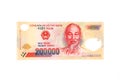 Vietnamese currency 200,000 banknote Royalty Free Stock Photo