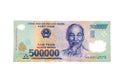 Vietnamese currency 500,000 banknote Royalty Free Stock Photo