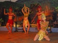 Vietnamese dancers on public stage