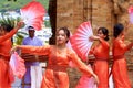 Vietnamese dancing on the Territory of Po Nagor Cham towers, Vietnam