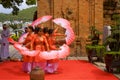 Vietnamese dancing on the Territory of Po Nagor Cham towers, Vietnam