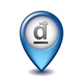 Vietnamese Dong symbol on Mapping Marker vector icon.