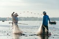 Vietnamese fishers pack their nets