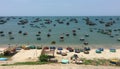 Vietnamese fishing coracles on beach