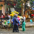 Vietnamese flower market in Hanoi