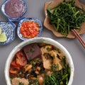 Vietnamese food, bun rieu and canh bun Royalty Free Stock Photo
