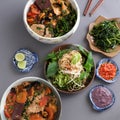 Vietnamese food, bun rieu and canh bun Royalty Free Stock Photo