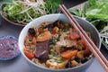 Vietnamese food, bun rieu and canh bun Royalty Free Stock Photo
