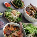 Vietnamese food, bun rieu and canh bun Royalty Free Stock Photo