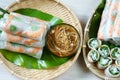 Vietnamese food, goi cuon, salad roll Royalty Free Stock Photo