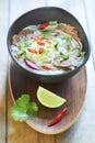 Vietnamese food, rice noodle soup with sliced beef Royalty Free Stock Photo