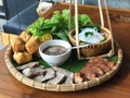 Vietnamese food, bun dau mam tom, popular street food made from