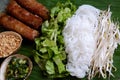 Vietnamese food, spring roll, bun,cha gio