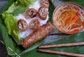 Vietnamese food, spring roll, bun,cha gio Royalty Free Stock Photo