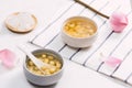 Vietnamese food, sweet lotus seed gruel, ingredients: lotus bean Royalty Free Stock Photo