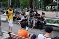 Vietnamese gamer play Pokemon go game
