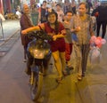 Vietnamese girl on a scooter in Hanoi,