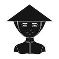 Vietnamese.Human race single icon in black style vector symbol stock illustration web.
