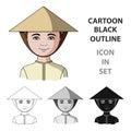 Vietnamese.Human race single icon in cartoon style vector symbol stock illustration web.