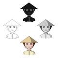 Vietnamese.Human race single icon in cartoon style vector symbol stock illustration web.