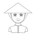 Vietnamese.Human race single icon in outline style vector symbol stock illustration web.
