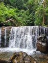 a beutiful water fall in the jungle of vietnam