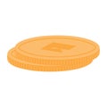 Vietnamese, Korean, Chinese New Year gold coins stacked illustration.