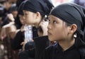Vietnamese little children on traditional dresses