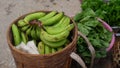 Vietnamese local banana in basket