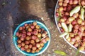 Vietnamese lychee or litchi - Vietnam`s specialty tropical fruit is exported to many countries Royalty Free Stock Photo