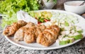 Vietnamese meatball wraps with vegetables (Nam-Neaung)