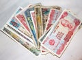 Vietnamese money currency small tatty notes Royalty Free Stock Photo